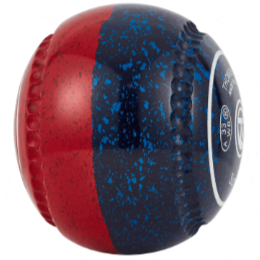 Taylor Bowls 50/50 Cherry Red and Dark Blue Blue Lawn Bowls.
