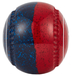 Taylor Bowls 50/50 Cherry Red and Dark Blue Blue Lawn Bowls.
