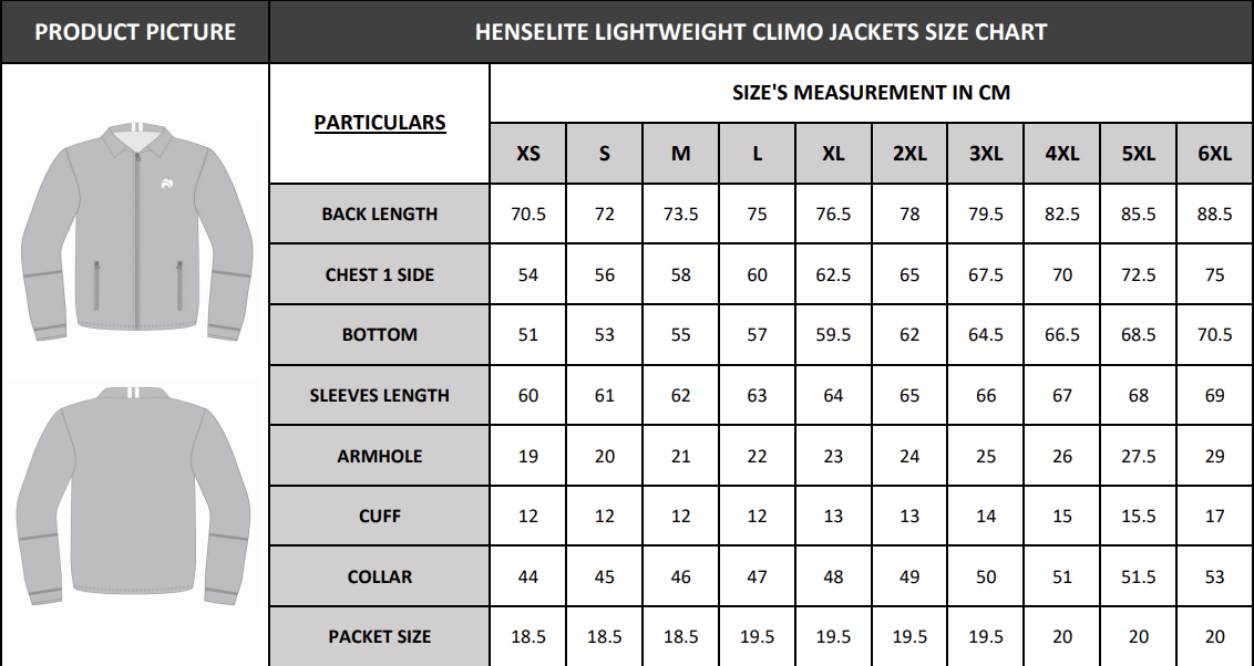 Henselite Gents Lightweight Climo Jacket