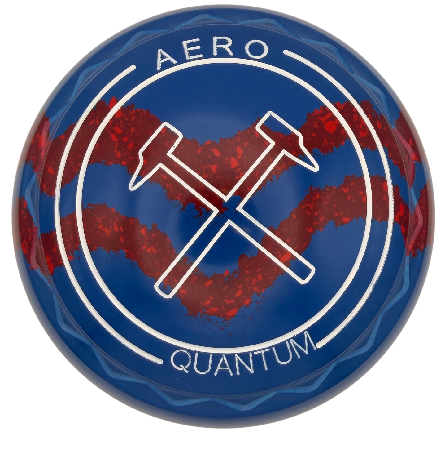 Aero Quantum Light Blue Speckled Maroon Swirl Hammers Emblem Z-Scoop Grip Front