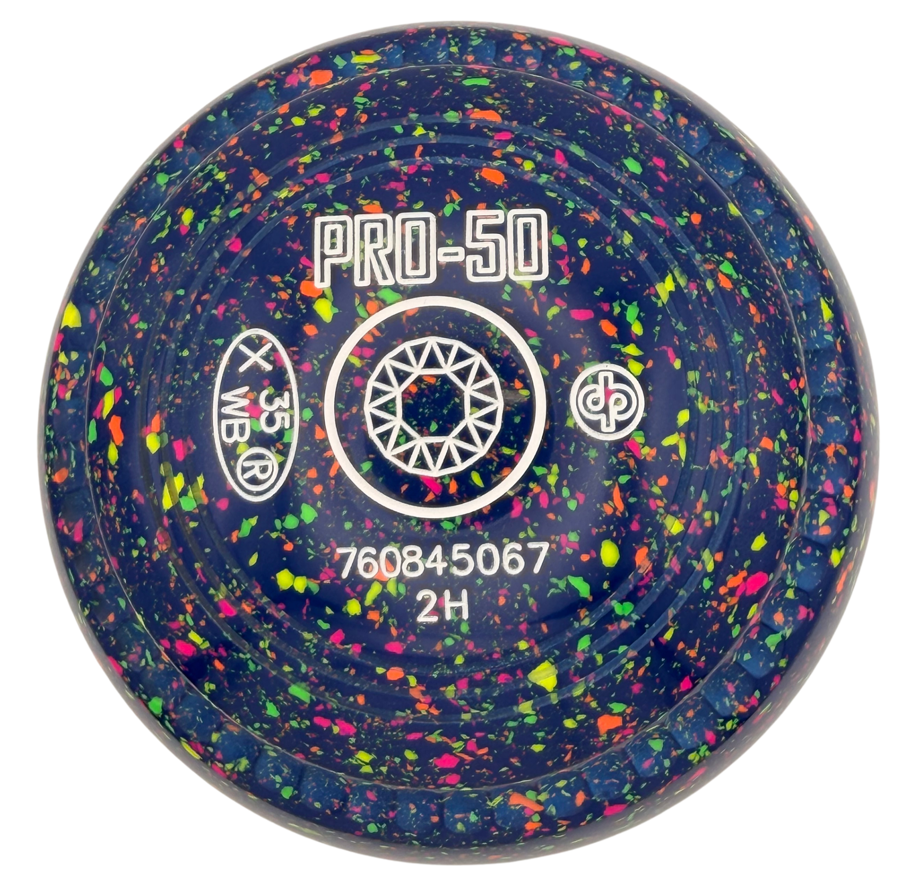 Drakes Pride Pro 50 2H Mid Blue Fluorescent Harlequin Geo24 Emblem  Front 