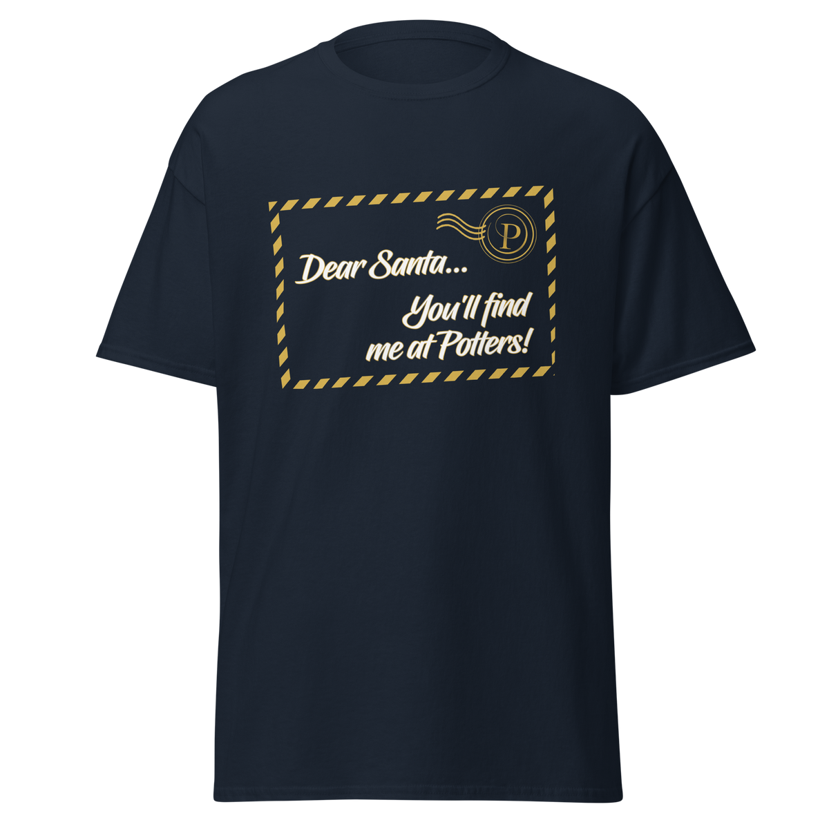 Potters Exclusive Dear Santa Christmas T Shirt in Navy