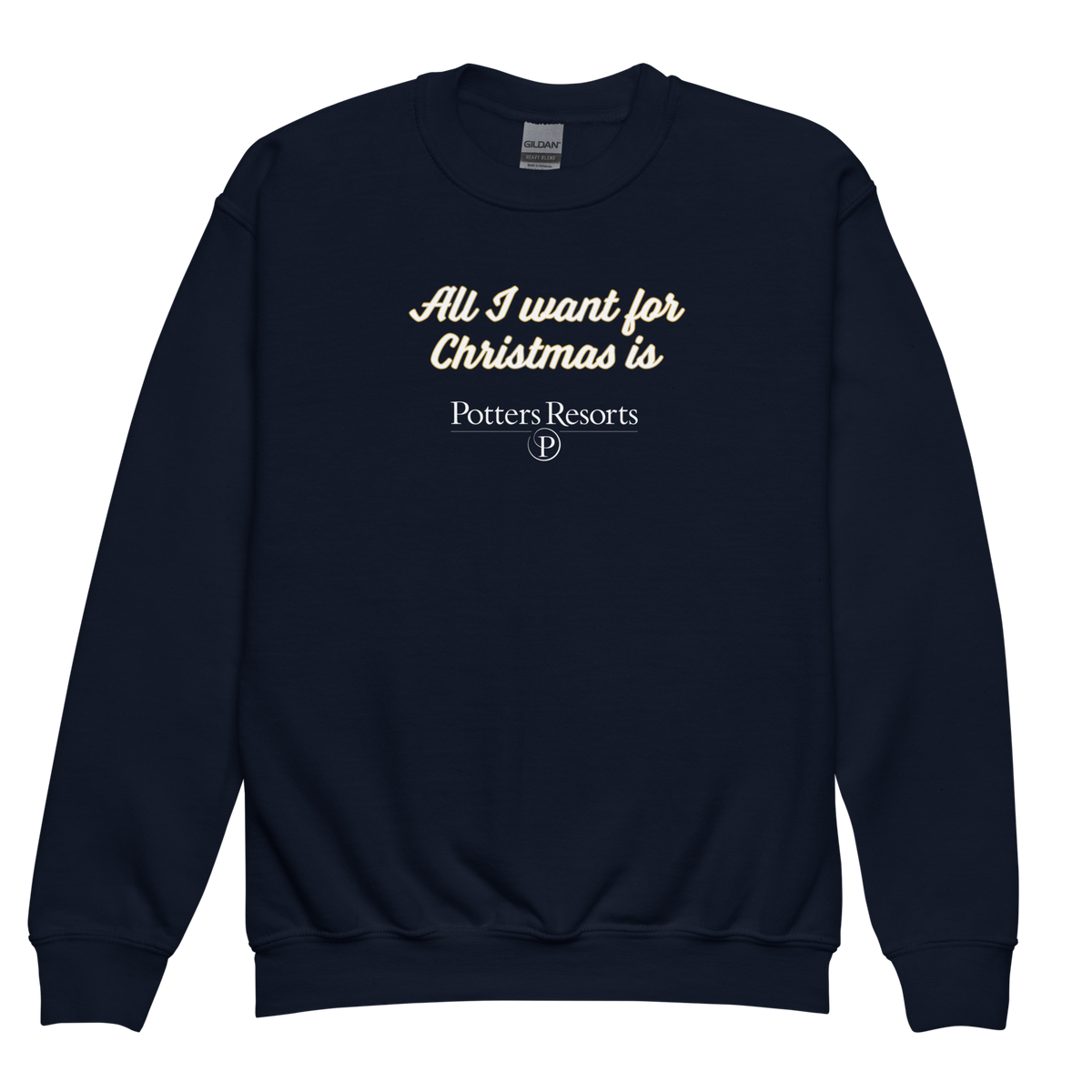 Potters Exclusive All I Want For Christmas Is Potters Resorts adult sweatshirt in Navy
