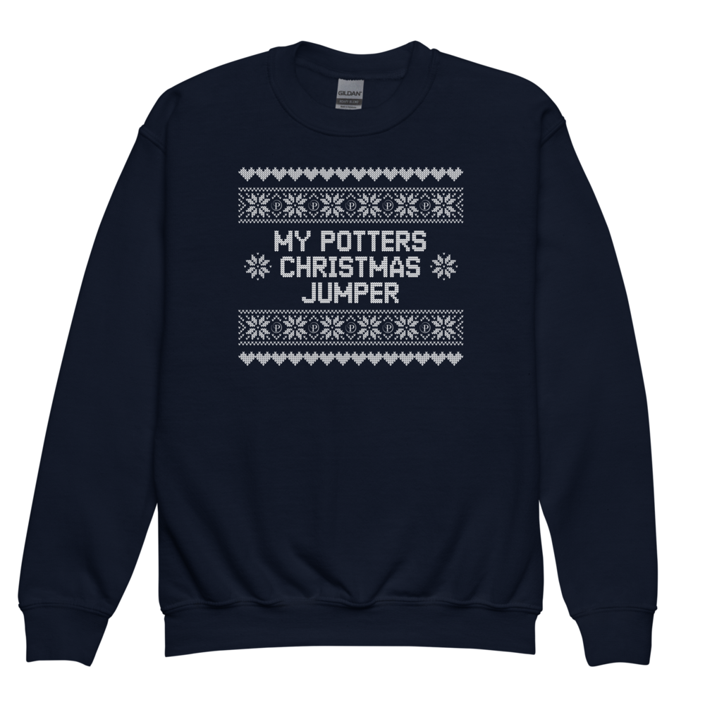 Potters Exclusive My Potters Christmas Jumper sweatshirt in Navy