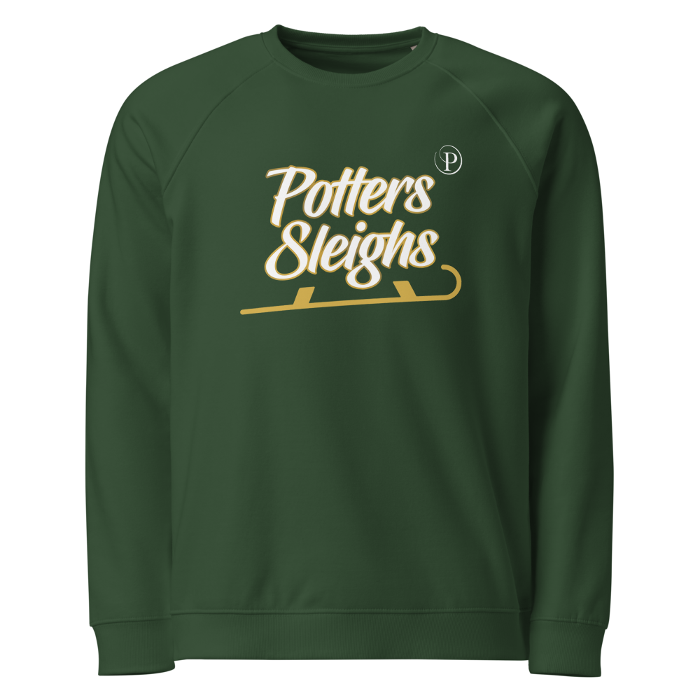 Potters Exclusive Potters Sleighs Christmas adult sweatshirt in Bottle Green