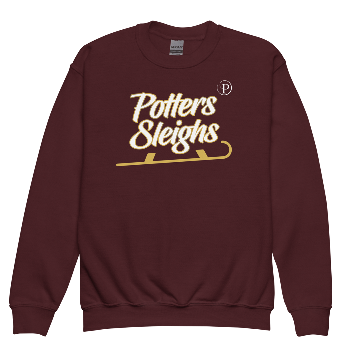 Potters Exclusive Potters Sleighs Christmas adult sweatshirt in Maroon
