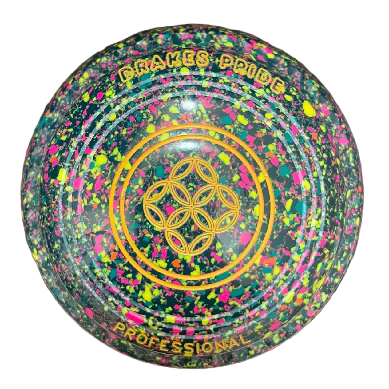 Drakes Pride Pro 50 0H Green Green Fluorescent Harlequin Geometric Emblem Front