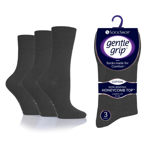 Ladies Gentle Grip Socks – 3 pack of breathable, comfortable socks.